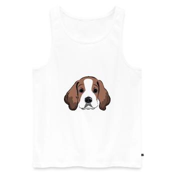 Beagle Welpe, Hundeliebhaber, Geschenkidee - Männer Premium Bio Tank Top - Weiß - Vorne - AI Model Male 178 light (178cm)