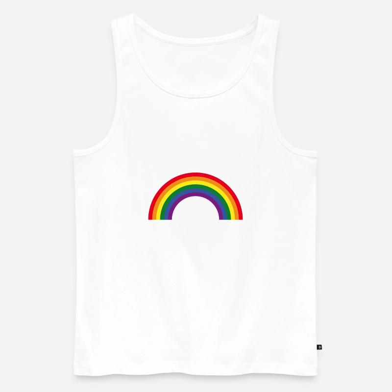 Regenbogen / Rainbow (6er) - Männer Premium Bio Tank Top - Weiß