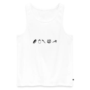 Veggies, Vegetarian, Vegan (cheap!) - Men's Premium Organic Tank Top - white - Front - Michal (187cm)