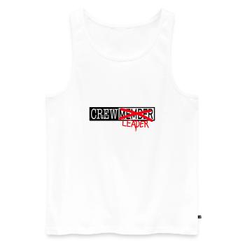 Crew Members - Men's Premium Organic Tank Top - white - Front - AI Model Male 178 light (178cm)