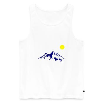 montagnes elche - Débardeur bio Premium Homme - blanc - Devant - Michal (187cm)