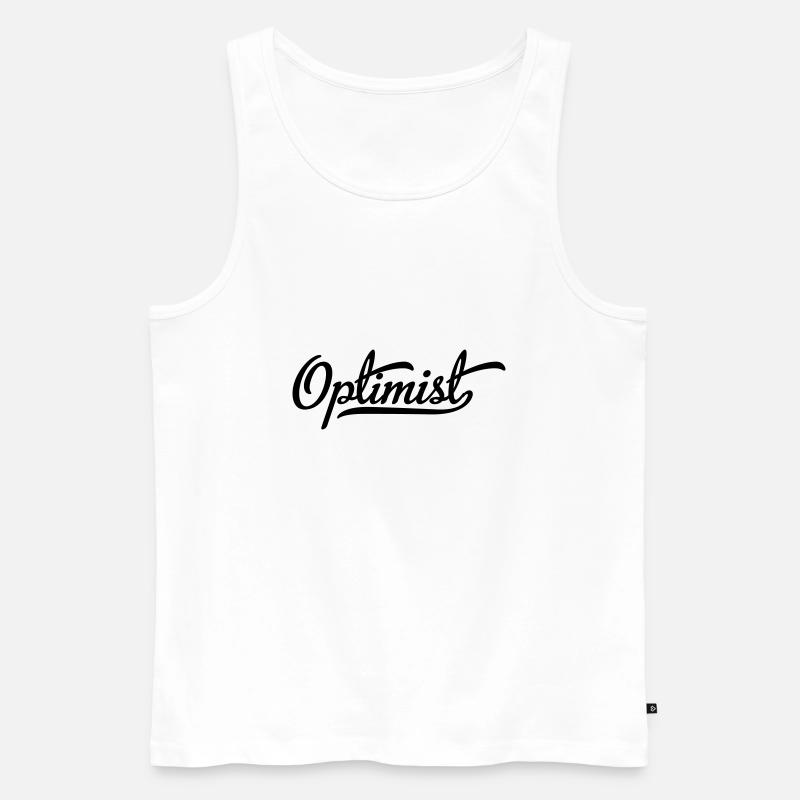 Ottimista - Canottiera ecologica premium da uomo - bianco