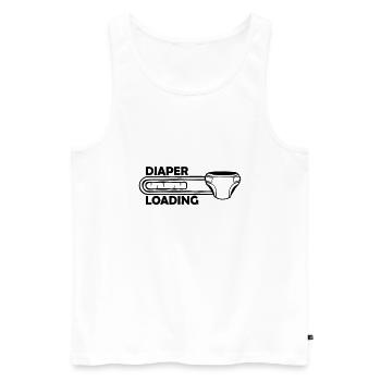Windel Diaper Loading - Männer Premium Bio Tank Top - Weiß - Vorne - AI Model Male 178 light (178cm)