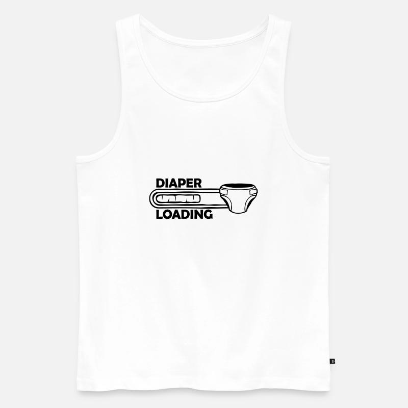 Windel Diaper Loading - Men's Premium Organic Tank Top - white