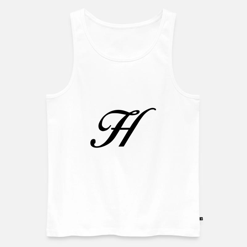 H - Männer Premium Bio Tank Top - Weiß