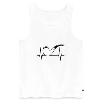Tabakpfeife Puls Herzschlag - Männer Premium Bio Tank Top - Weiß - Vorne - AI Model Male 178 light (178cm)