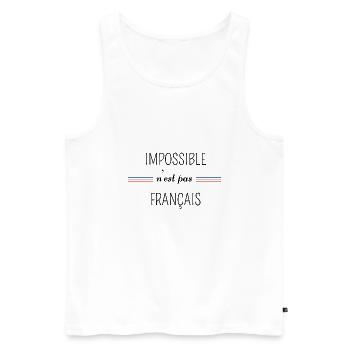 impossible n'est pas Français - Débardeur bio Premium Homme - blanc - Devant - AI Model Male 178 light (178cm)
