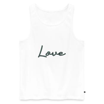 I LOVE YOU. SAINT VALENTINE. bachelorette party. LOVE. I LOVE YOU. - Men's Premium Organic Tank Top - white - Front - Michal (187cm)
