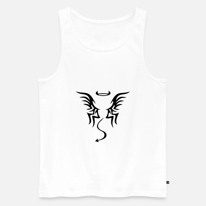 engel teufel tattoo - Männer Premium Bio Tank Top - Weiß