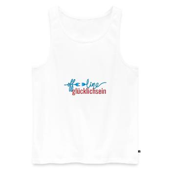offline glücklichsein - Männer Premium Bio Tank Top - Weiß - Vorne - AI Model Male 178 light (178cm)