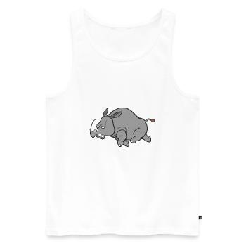 nashorn - Männer Premium Bio Tank Top - Weiß - Vorne - Michal (187cm)