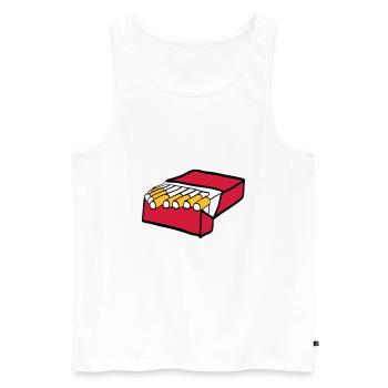 Zigaretten - Männer Premium Bio Tank Top - Weiß - Vorne - AI Model Male 178 light (178cm)
