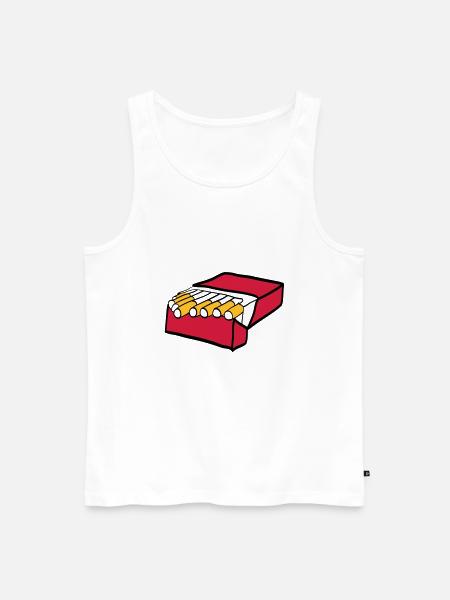 Cigarettes - Men's Premium Organic Tank Top - white