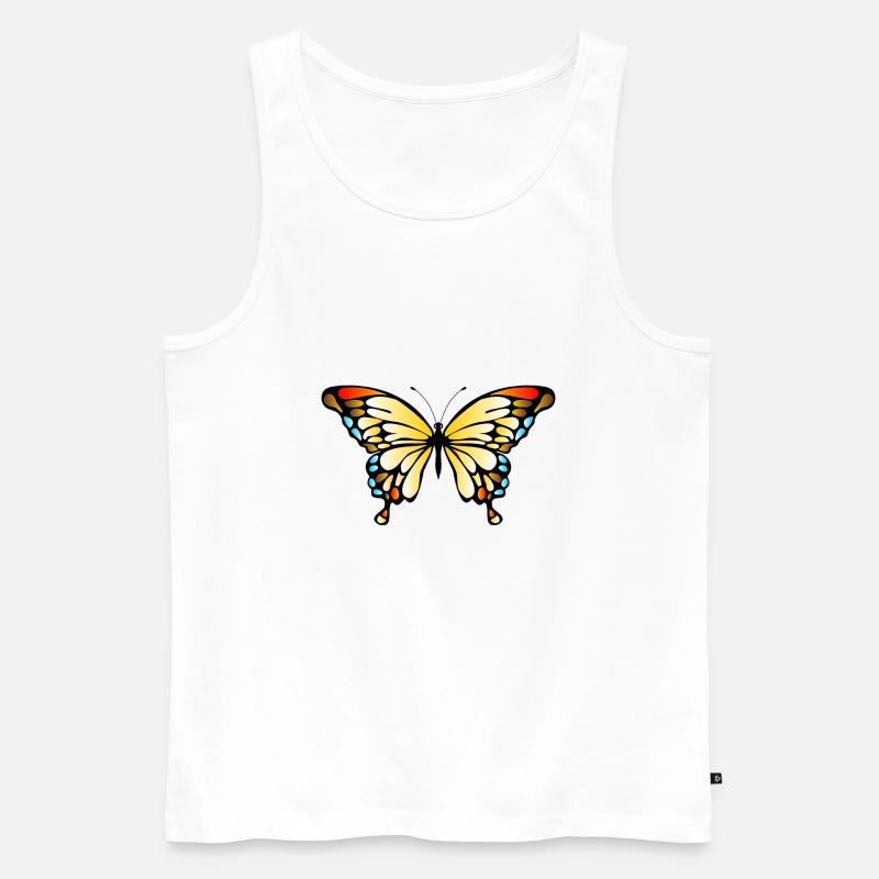 Schmetterling - Männer Premium Bio Tank Top - Weiß