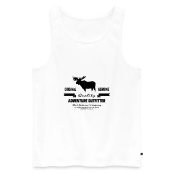 Wild Nature - Moose - Elch - Männer Premium Bio Tank Top - Weiß - Vorne - Michal (187cm)