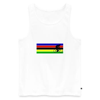 dad cyclist champion bike - Men's Premium Organic Tank Top - white - Front - Michal (187cm)