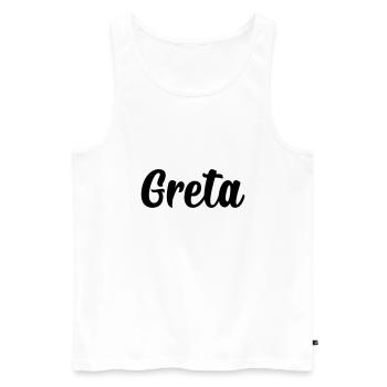 Greta - Männer Premium Bio Tank Top - Weiß - Vorne - AI Model Male 178 light (178cm)