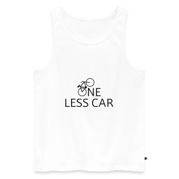 Vélo vélo - Une voiture de moins Environnement durable - Débardeur bio Premium Homme - blanc - Devant - Michal (187cm)