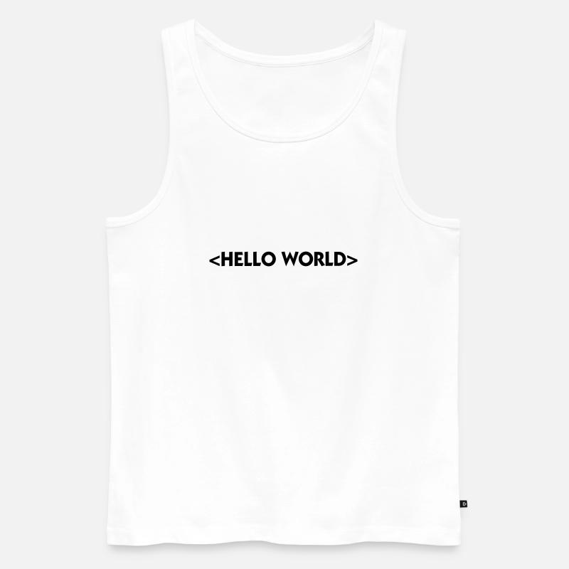 Hallo Welt - Männer Premium Bio Tank Top - Weiß