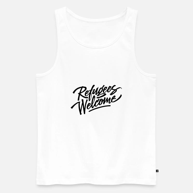 Refugees Welcome - Männer Premium Bio Tank Top - Weiß