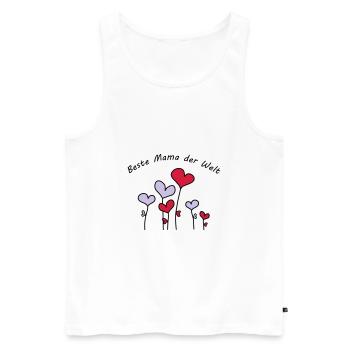Beste Mama der Welt Herzblumen bunt Vektor - Männer Premium Bio Tank Top - Weiß - Vorne - AI Model Male 178 light (178cm)
