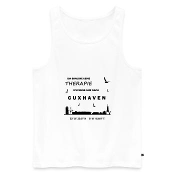 Ich brauche keine Therapie - Ich muss nur nach Cux - Männer Premium Bio Tank Top - Weiß - Vorne - AI Model Male 178 light (178cm)