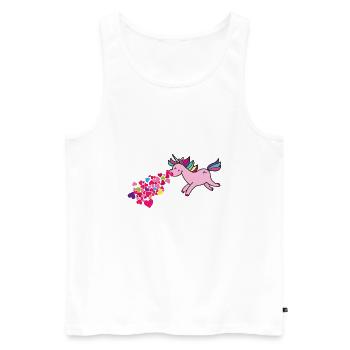 licorne qui vomit cœur - Débardeur bio Premium Homme - blanc - Devant - AI Model Male 178 light (178cm)