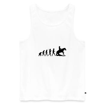 Evolution Mens Western Riding - Männer Premium Bio Tank Top - Weiß - Vorne - AI Model Male 178 light (178cm)