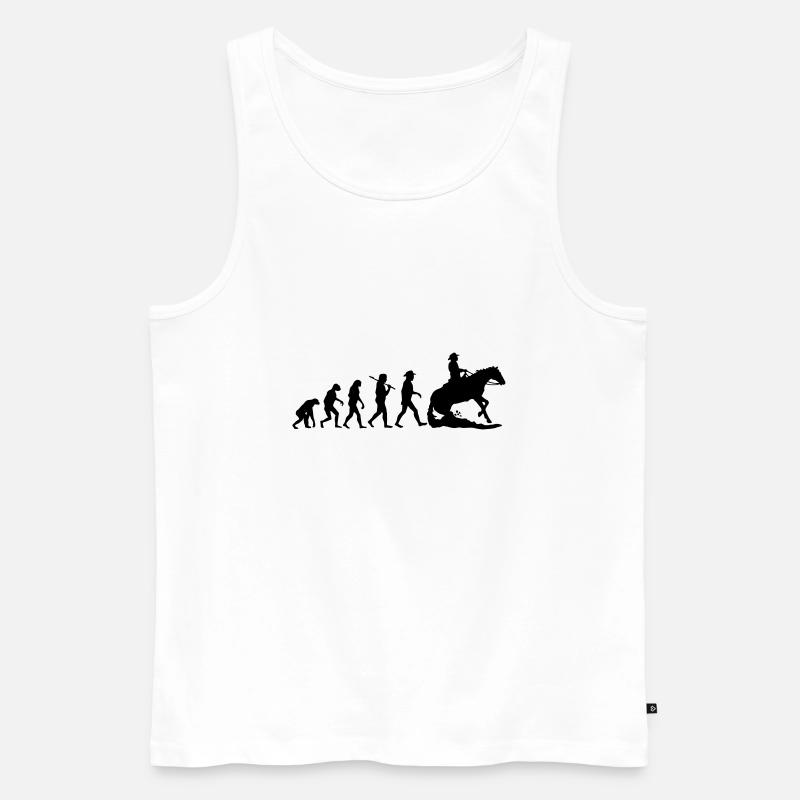 Evolution Mens Western Riding - Männer Premium Bio Tank Top - Weiß