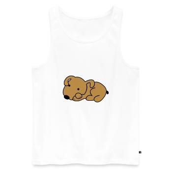 dog - Männer Premium Bio Tank Top - Weiß - Vorne - AI Model Male 178 light (178cm)