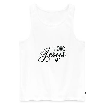I Love Jesus - Men's Premium Organic Tank Top - white - Front - Michal (187cm)