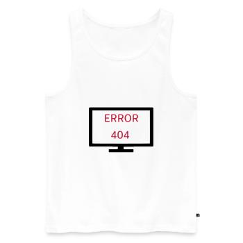 Computer Error 404 - Men's Premium Organic Tank Top - white - Front - AI Model Male 178 light (178cm)