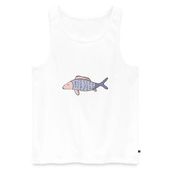 Poisson - Débardeur bio Premium Homme - blanc - Devant - AI Model Male 178 light (178cm)