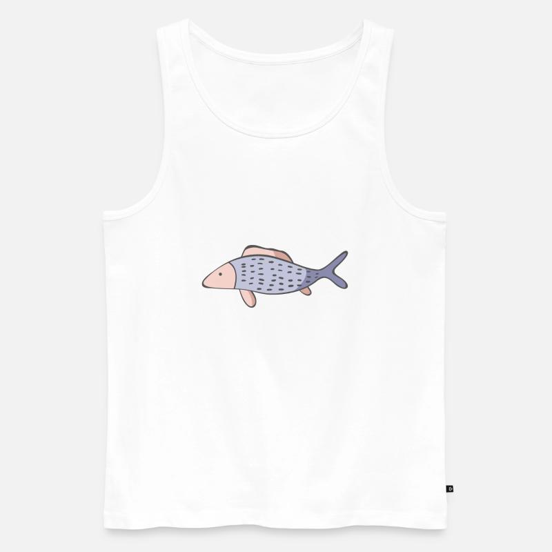Fisch - Männer Premium Bio Tank Top - Weiß