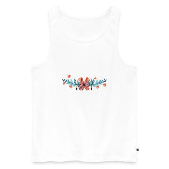 flower - Men's Premium Organic Tank Top - white - Front - AI Model Male 178 light (178cm)