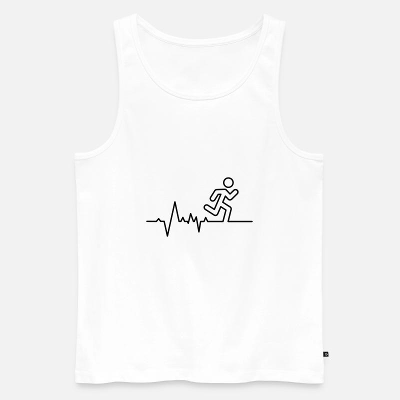 Lauf-, Triathlon- oder Marathonsportwettbewerb. - Männer Premium Bio Tank Top - Weiß