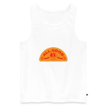 All Good - Gift - Gift Idea - Men's Premium Organic Tank Top - white - Front - AI Model Male 178 light (178cm)