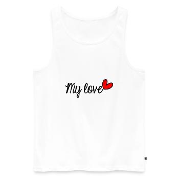 LOVE. JUST MARRIED. SAINT VALENTIN. EVJF. MY LOVE - Débardeur bio Premium Homme - blanc - Devant - AI Model Male 178 light (178cm)
