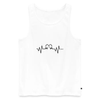 Herzschlag Freundschaft Beste Freundin Freund Hand - Männer Premium Bio Tank Top - Weiß - Vorne - AI Model Male 178 light (178cm)