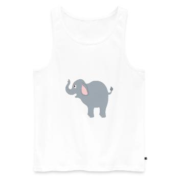 l'éléphant - Débardeur bio Premium Homme - blanc - Devant - Michal (187cm)