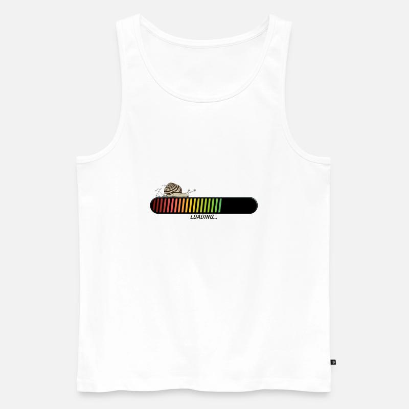 snail bar loading loading progress - Men's Premium Organic Tank Top - white