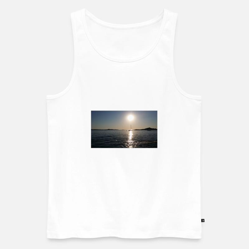 Segelboot - Männer Premium Bio Tank Top - Weiß