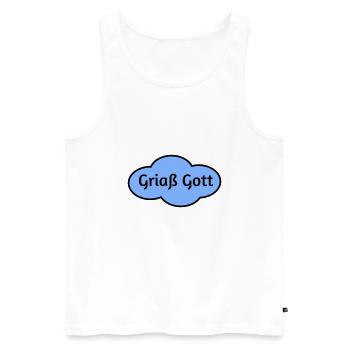 Griaß Gott - Männer Premium Bio Tank Top - Weiß - Vorne - AI Model Male 178 light (178cm)