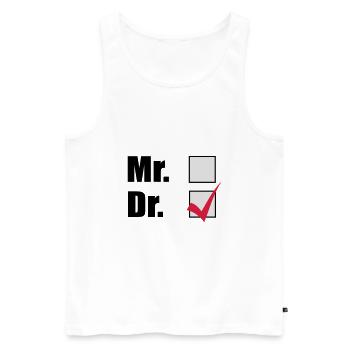 Doktortitel - Männer Premium Bio Tank Top - Weiß - Vorne - AI Model Male 178 light (178cm)