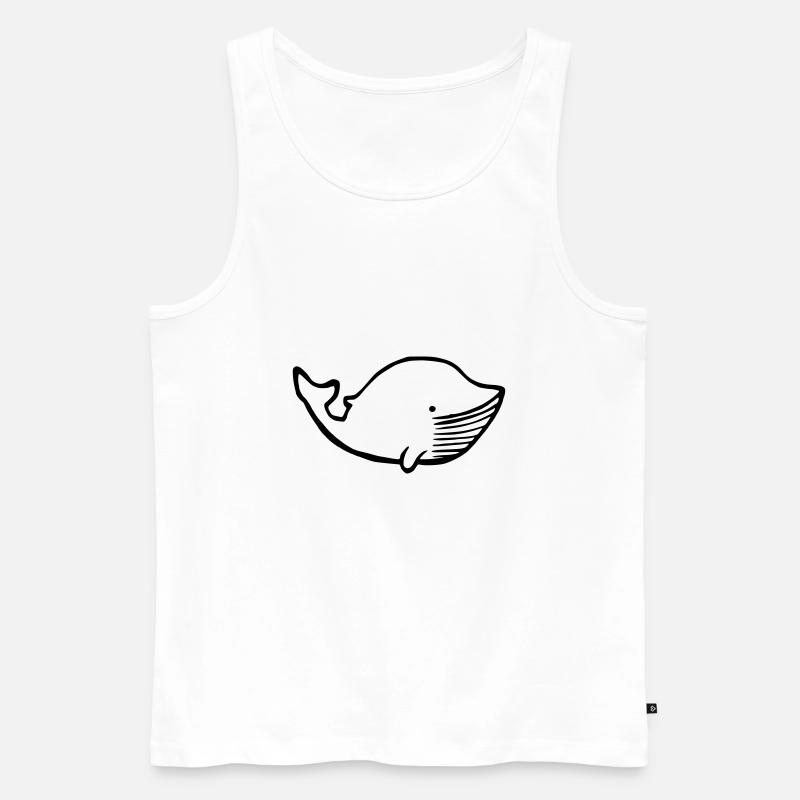 Wal - Männer Premium Bio Tank Top - Weiß