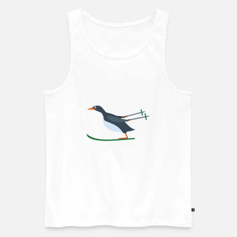 Pinguin Ski - Männer Premium Bio Tank Top - Weiß
