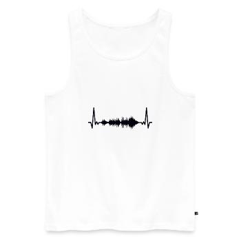 Heartbeat Sound Engineer Waves DJ Music Sinus - Men's Premium Organic Tank Top - white - Front - AI Model Male 178 light (178cm)