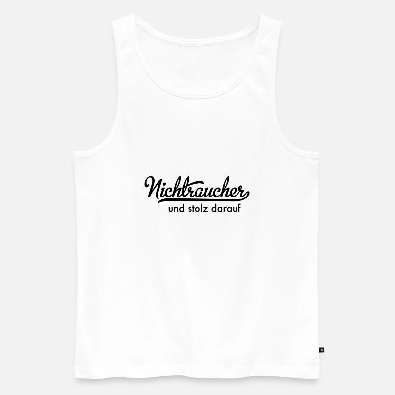 Nichtraucher - Männer Premium Bio Tank Top - Weiß