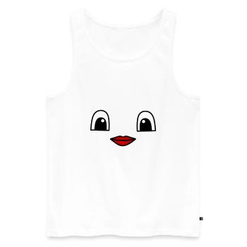 Cute face with red lips - Männer Premium Bio Tank Top - Weiß - Vorne - AI Model Male 178 light (178cm)