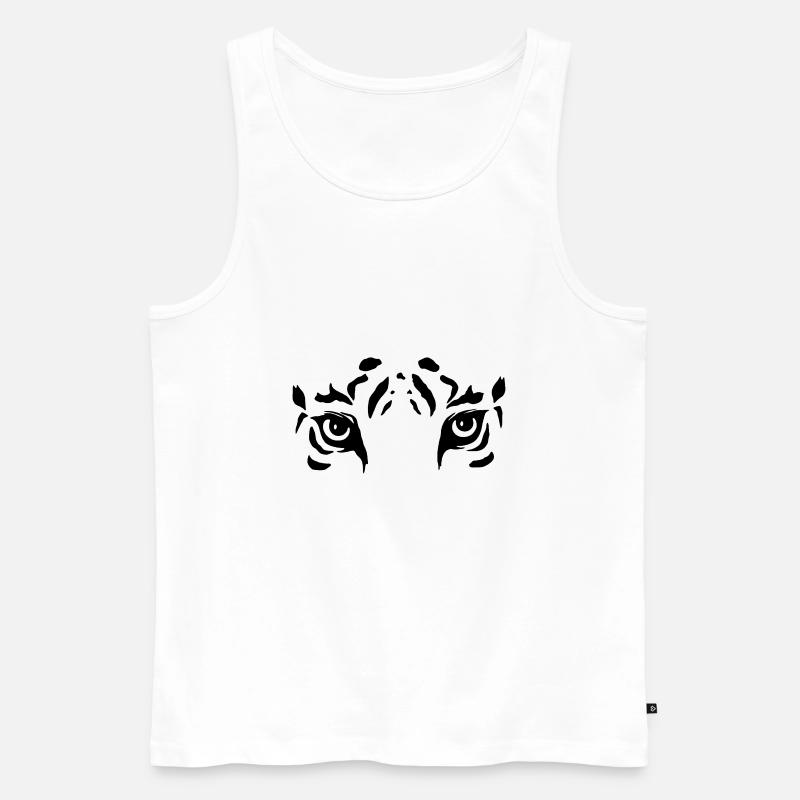 Tiger-Vektor - Männer Premium Bio Tank Top - Weiß